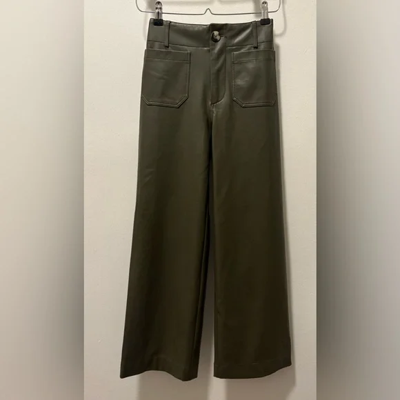 Anthropologie Maeve The Colette Olive Green Wide-Leg Pants size 23 - Picture 10 of 14